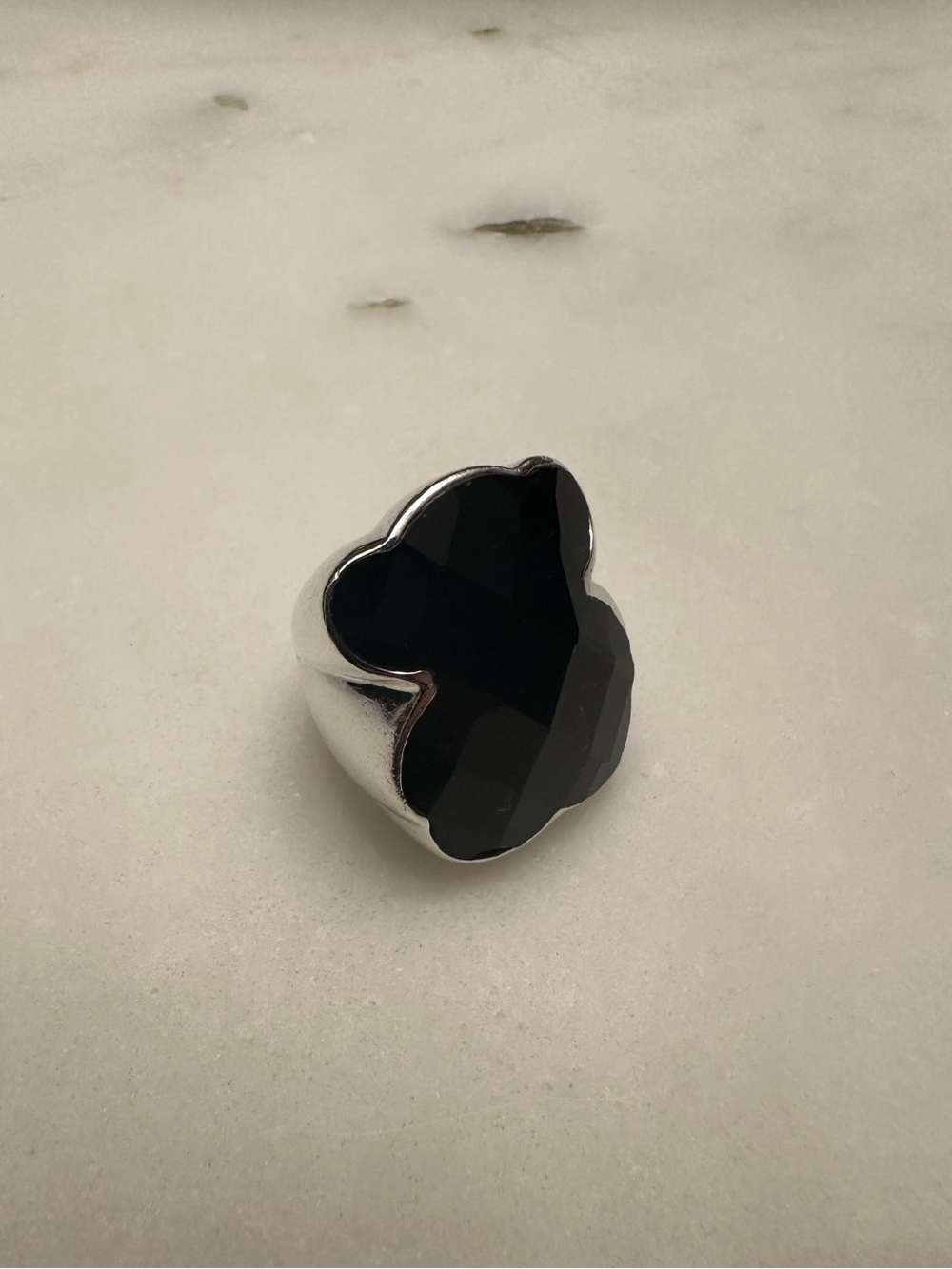 Tous Sterling Silver Onyx Stone Ring